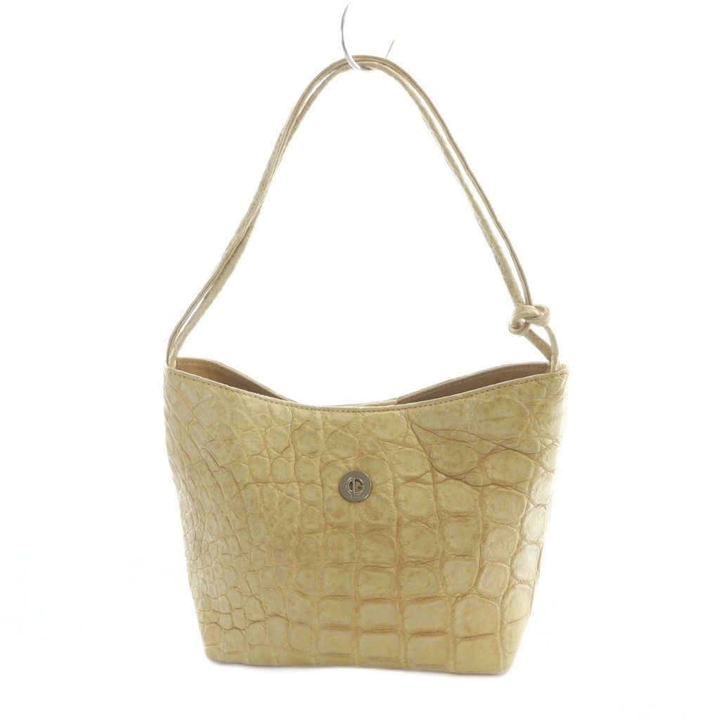 【中古】ギラロッシュ Guy Laroche ハンドバッグ トート クロコレザー ワニ革 ワンショルダー 黄 イエロー ■GY11 ギラロッシュ Guy Laroche ハンドバッグ トート クロコレザー ワニ革