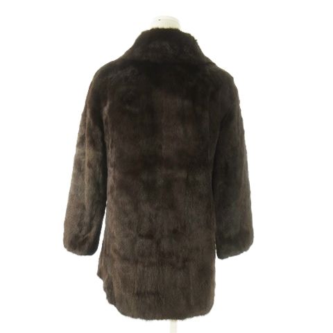 OS VISON ファーコート ミドル丈 ミンク 毛皮 茶 ブラウン /AO15