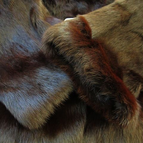 OS VISON ファーコート ミドル丈 ミンク 毛皮 茶 ブラウン /AO15