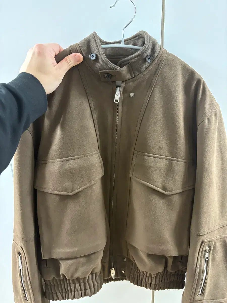 HALEINE９ アレンヌ 3 D ポウ スウェード ブルゾン ジャケット ブラウン