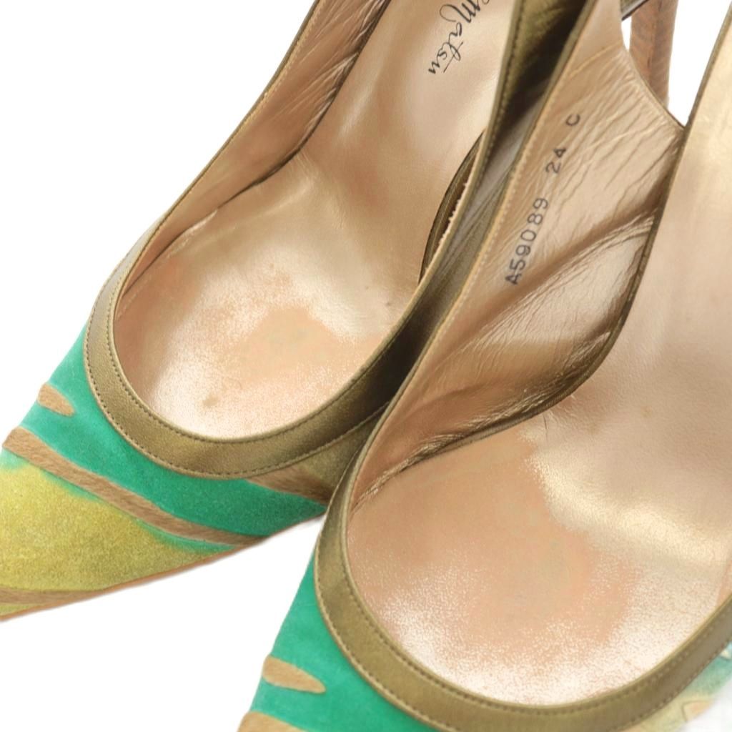 銀座かねまつ GINZA Kanematsu パンプス ヒール ストラップ 柄 24.0cm