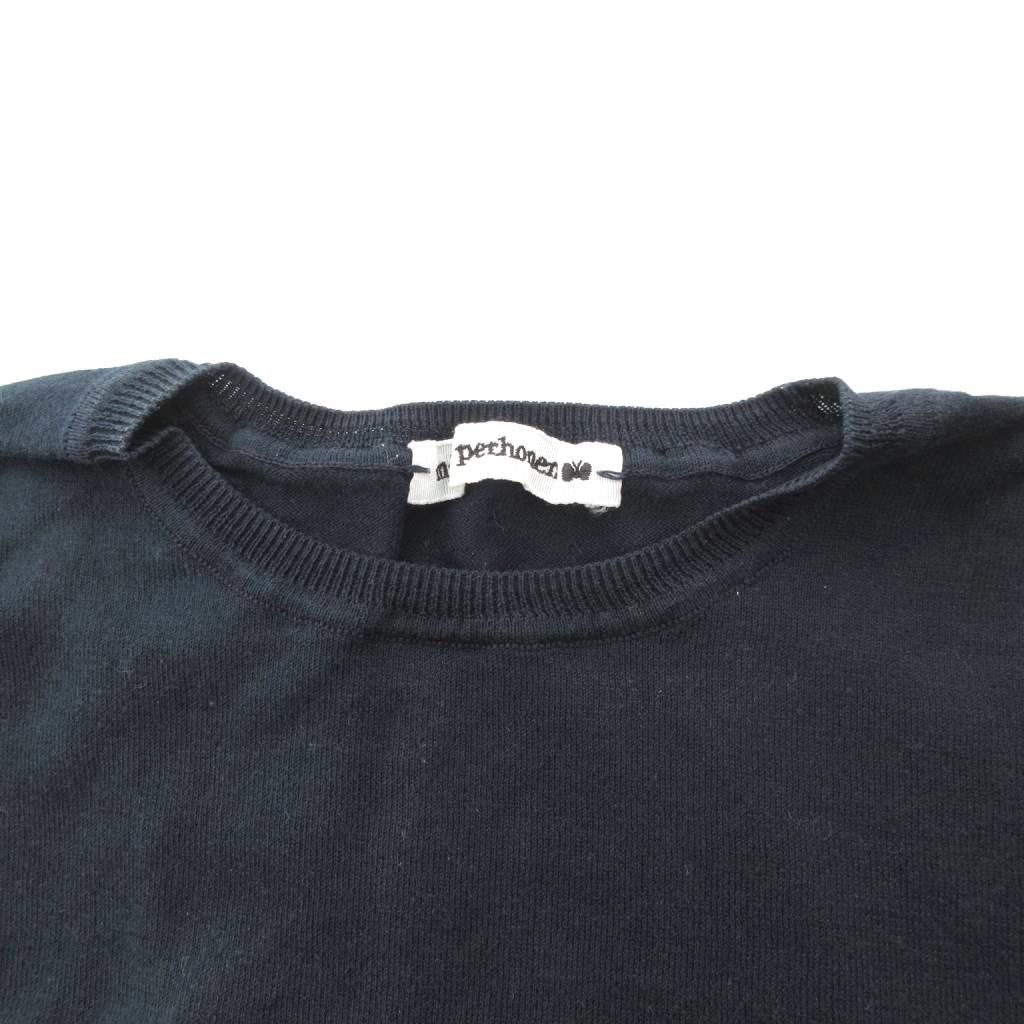 【中古】ミナペルホネン mina perhonen usuva ウスヴァ コットン ニットプルオーバー 36 ダークネイビー AI8004U ミナペルホネン mina perhonen usuva ウスヴァ コットン ニットプル