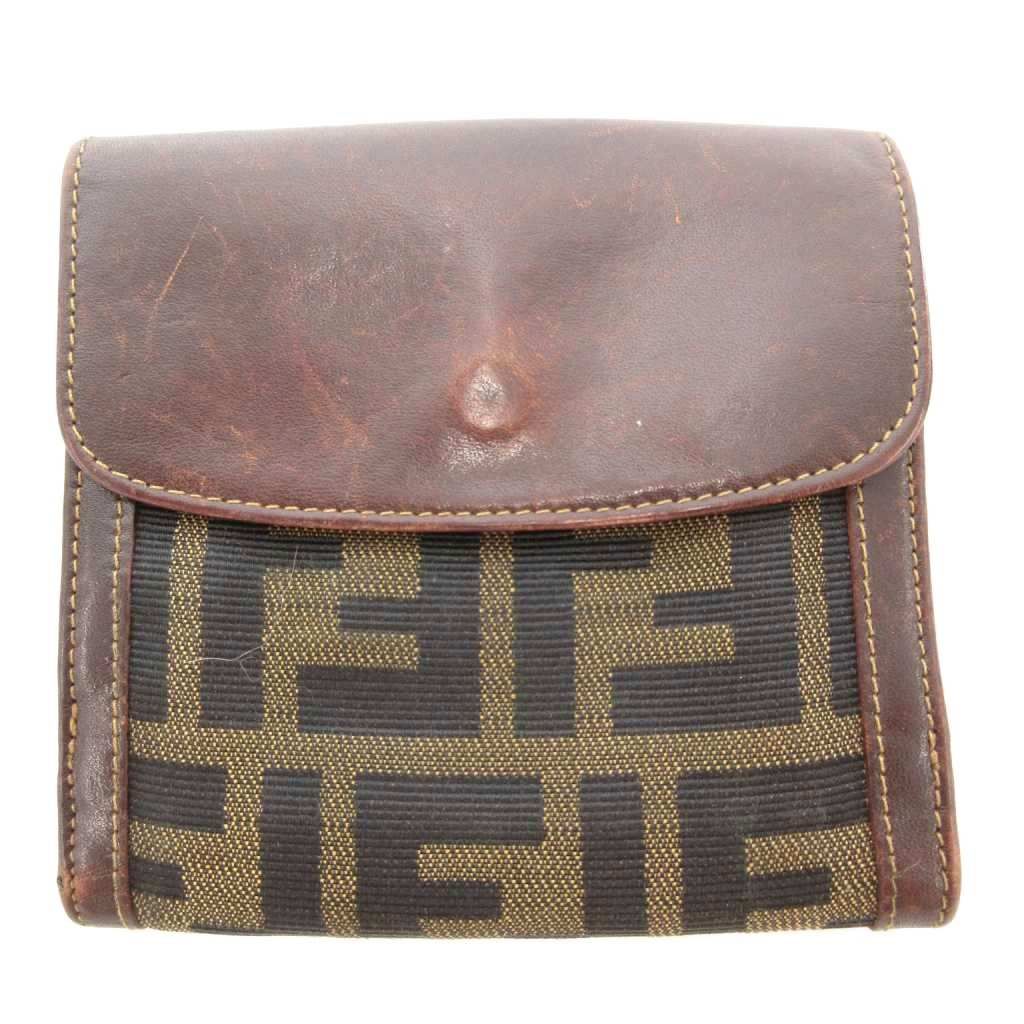 FENDI ズッカ　二つ折財布　オールド　ヴィンテージ フェンディ FENDI ヴィンテージ 二つ折り財布 ウォレット ズッカ柄
