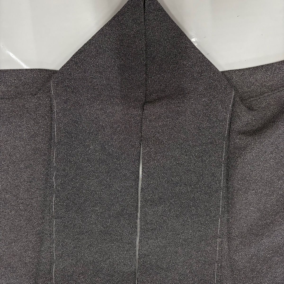  江戸小紋 身丈160 5 cm 裄丈64 M 袷 落款 幾何学模様 黒灰 正絹 小紋 着物