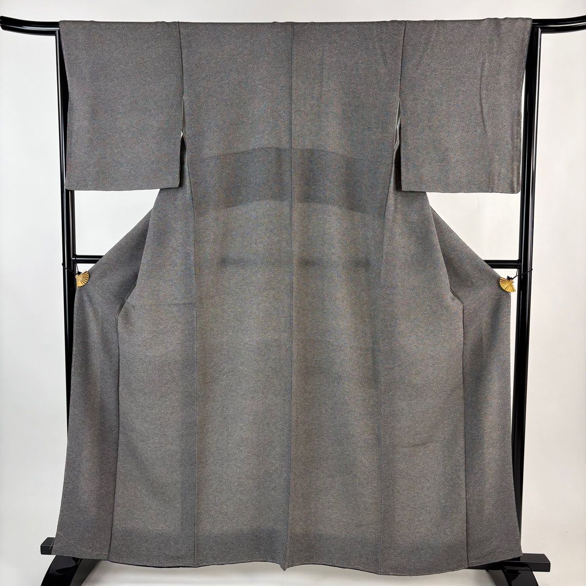江戸小紋 身丈160.5 cm 裄丈64.5 M 袷 落款 幾何学模様 黒灰 正絹
