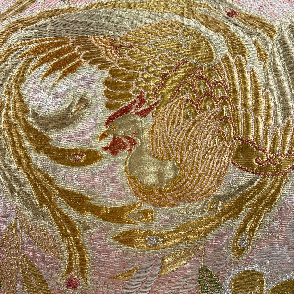 美品】 袋帯 秀品 鳳凰 草花 箔 ピンク 六通 正絹 【中古】 - メルカリ