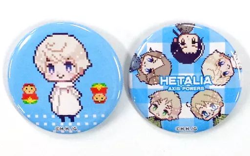 格安，SALE 【中古】バッジ・ピンズ(キャラクター) ロシア＆集合(チェック柄) 缶バッジ2個セット 「ヘタリア Axis Powers ヘタリアくじ C92」 F賞 ピンズ・ピンバッジ・缶バッジ