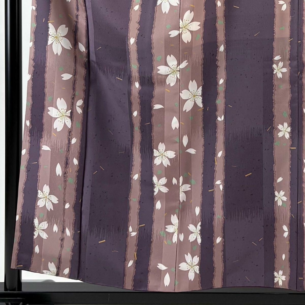 小紋 身丈156.5 cm 裄丈64 M 袷 桜 桜の花びら 紫 正絹 秀品