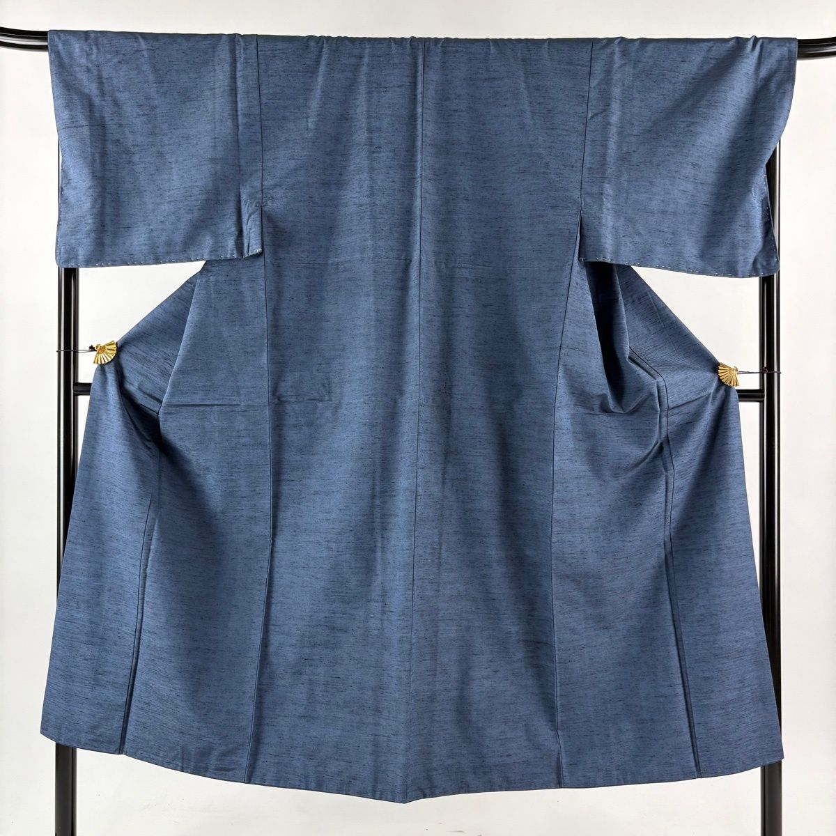 男着物 身丈144 cm 裄丈69 M 袷 アンサンブル 紬 紺色 正絹 秀品