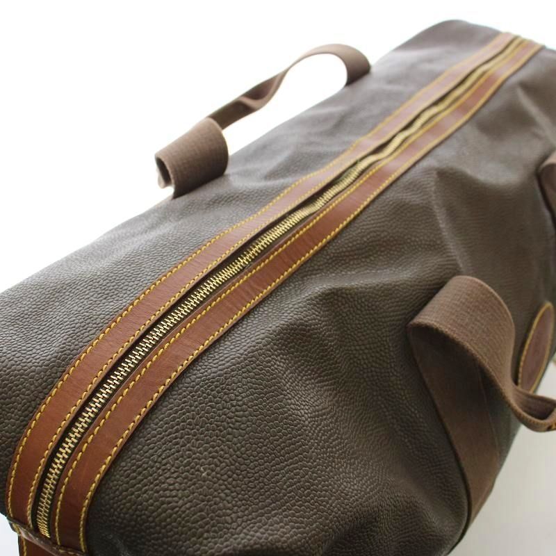 マルベリー Mulberry ボストンバッグ 旅行バッグ 型押し PVC 茶