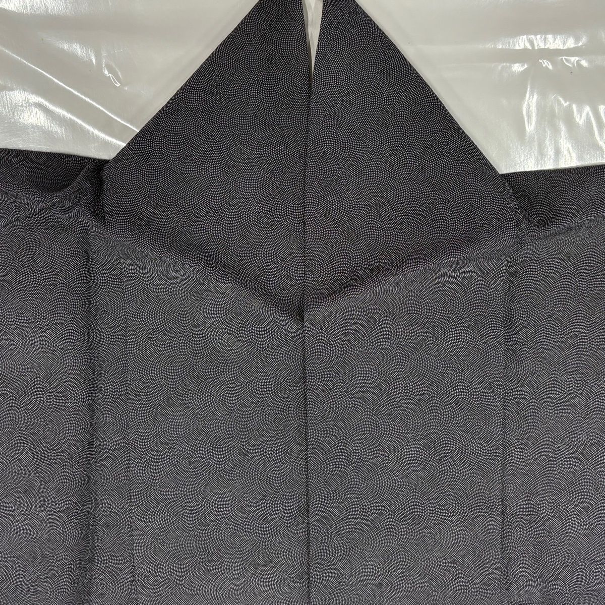  江戸小紋 身丈159 cm 裄丈68 L 袷 鮫 灰色 正絹 秀品 小紋 着物