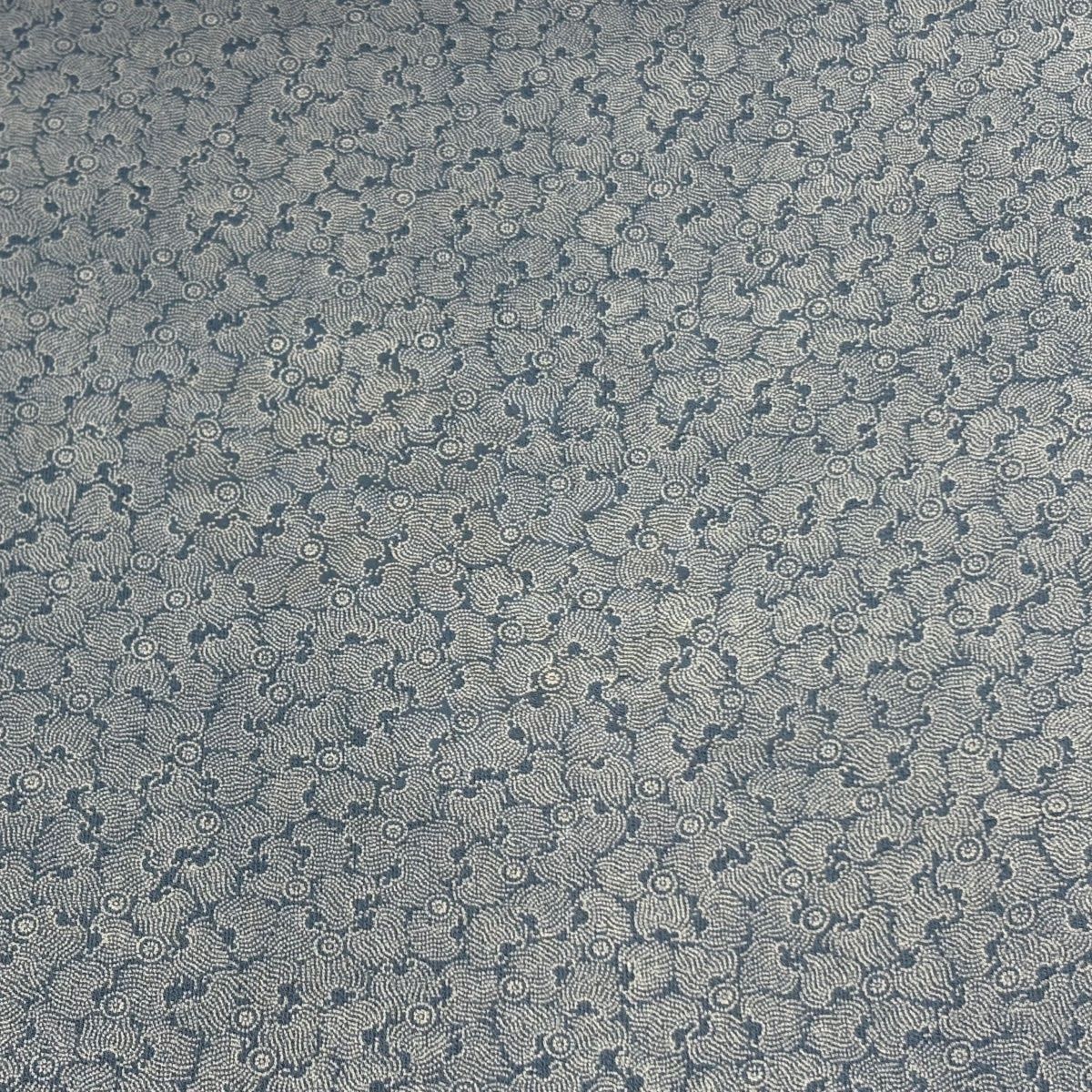 反物 秀品 江戸小紋 蓑 小花 青灰色 正絹