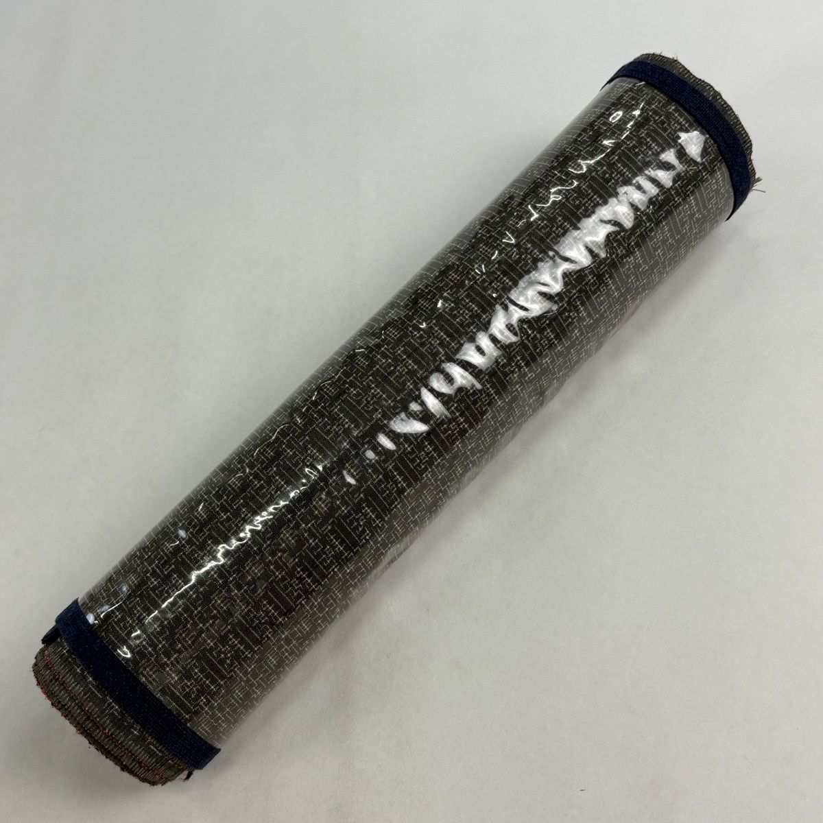  反物 秀品 紬 黎明飛白 絣型 幾何学模様 灰緑 正絹 その他 着物反物