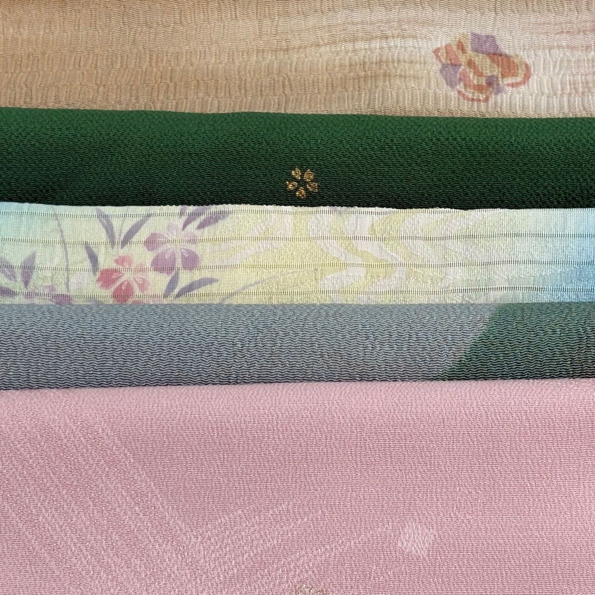 帯揚げ 優品 セット 緑 正絹 和装小物