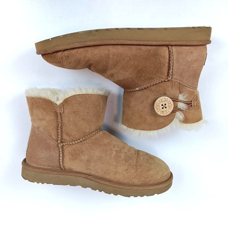 良品 UGG アグ ムートンブーツ 24cm ブラウン 茶 ショートブーツ S