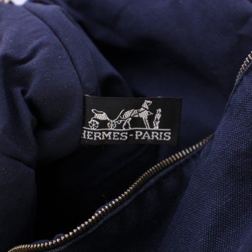 エルメス HERMES ボリードGMキャンバスポーチ バス用 Hロゴ 紺