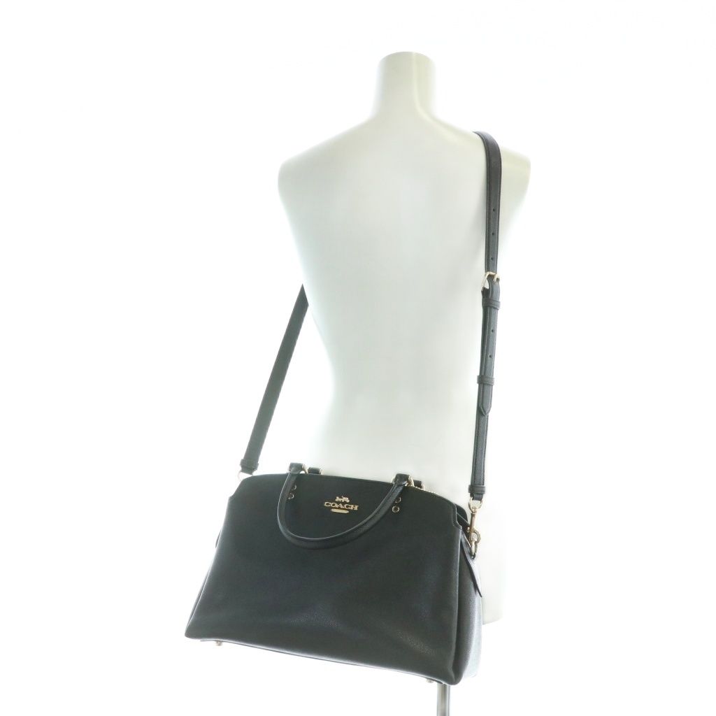 【中古】コーチ リリー キャリーオール ショルダーバッグ ハンドバッグ クロスグレイン レザー 黒 ブラック 91493 コーチ COACH リリー キャリーオール ショルダーバッグ ハンドバッグ