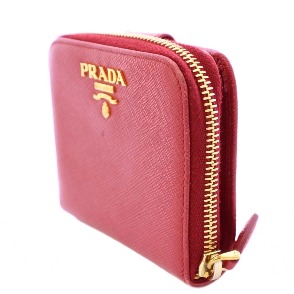 プラダ PRADA 二つ折り財布 コンパクトウォレット スクエア レザー