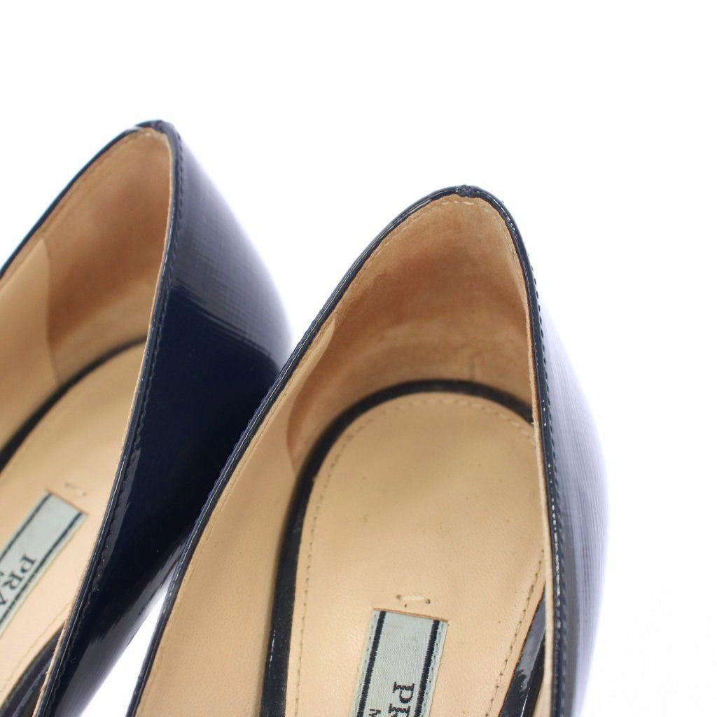 新品未使用✨PRADAプラダ　パンプス　サフィアーノ　ポインテッドトゥ　ネイビー プラダ PRADA サフィアーノ レザー パンプス ポインテッドトゥ 36 紺
