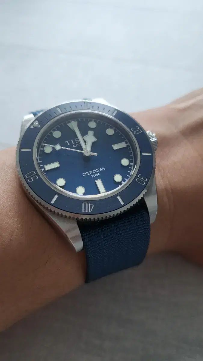  TISELL ティセル ディープオーシャン ブルー ダイバーズ ウォッチ オートマチック カジュアルジャケット 自動巻き時計 腕時計(アナログ)