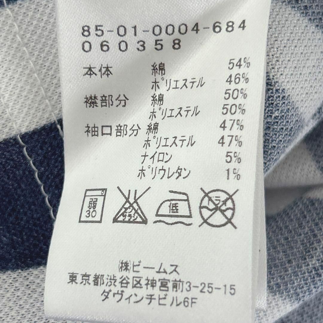 BEAMS GOLF 定価1.5万 ノースリーブ ポロシャツ ストライプ 刺繍