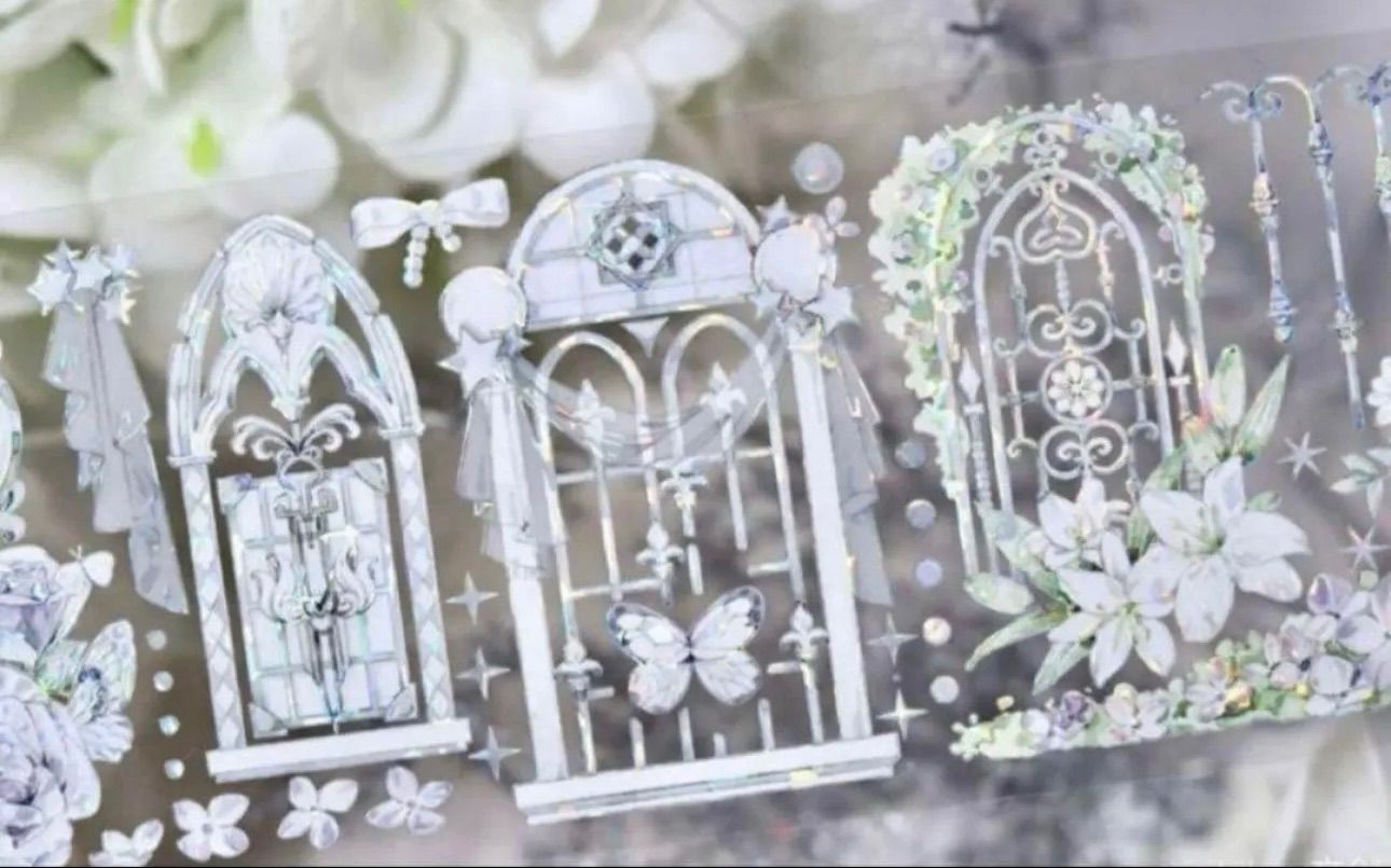 ♡SALE♡ 贝壳光 6.5cm×10m 浪漫蒂克 海外マスキングテープ 海外マステ