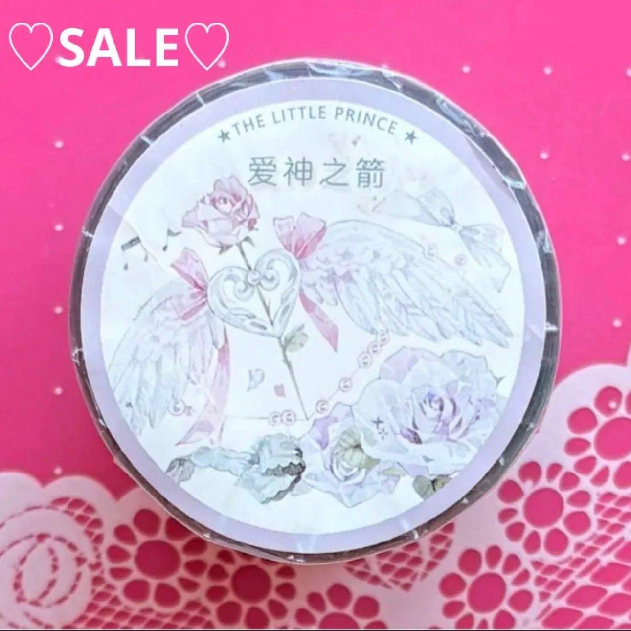 ♡SALE♡ 贝壳光 6.5cm×10m 愛神之箭 海外マスキングテープ 海外マステ