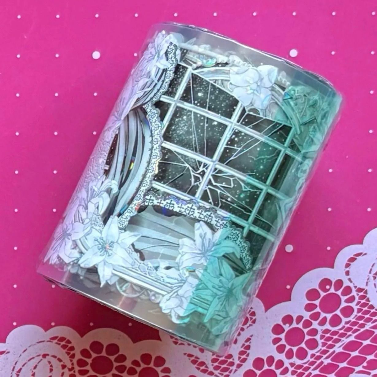 贝壳光 6 5 cm 10 m 百合修道院 海外マスキングテープ 海外マステ 花