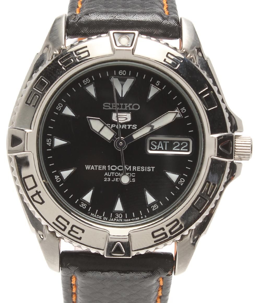 セイコー 腕時計 5 ファイブ 7 S 36 00 Y 0 自動巻き ブラック メンズ SEIKO