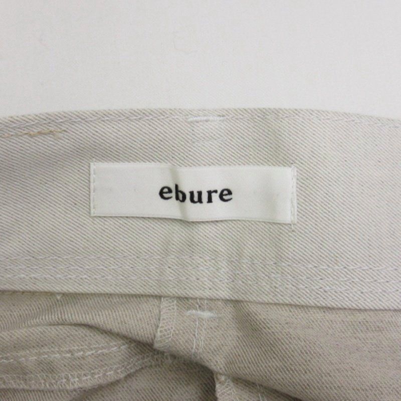 【中古】エブール ebure ツータック ワイドパンツ リネン コットン混  ホワイト系 36 レディース エブール ebure ツータック ワイドパンツ リネン コットン混 ホワイト