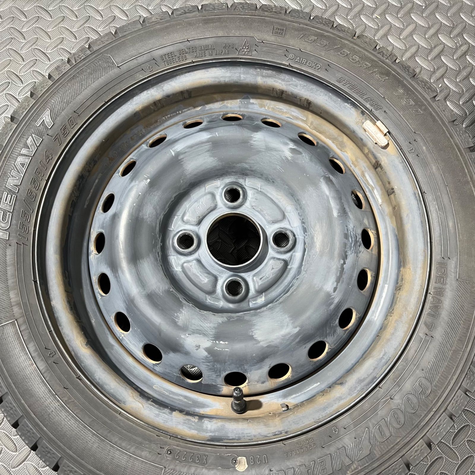 22 23年製 155 65 R 14 グッドイヤー アイスナビ7 ホンダ JF 1 N BOX WGN スタッドレスタイヤ 1284