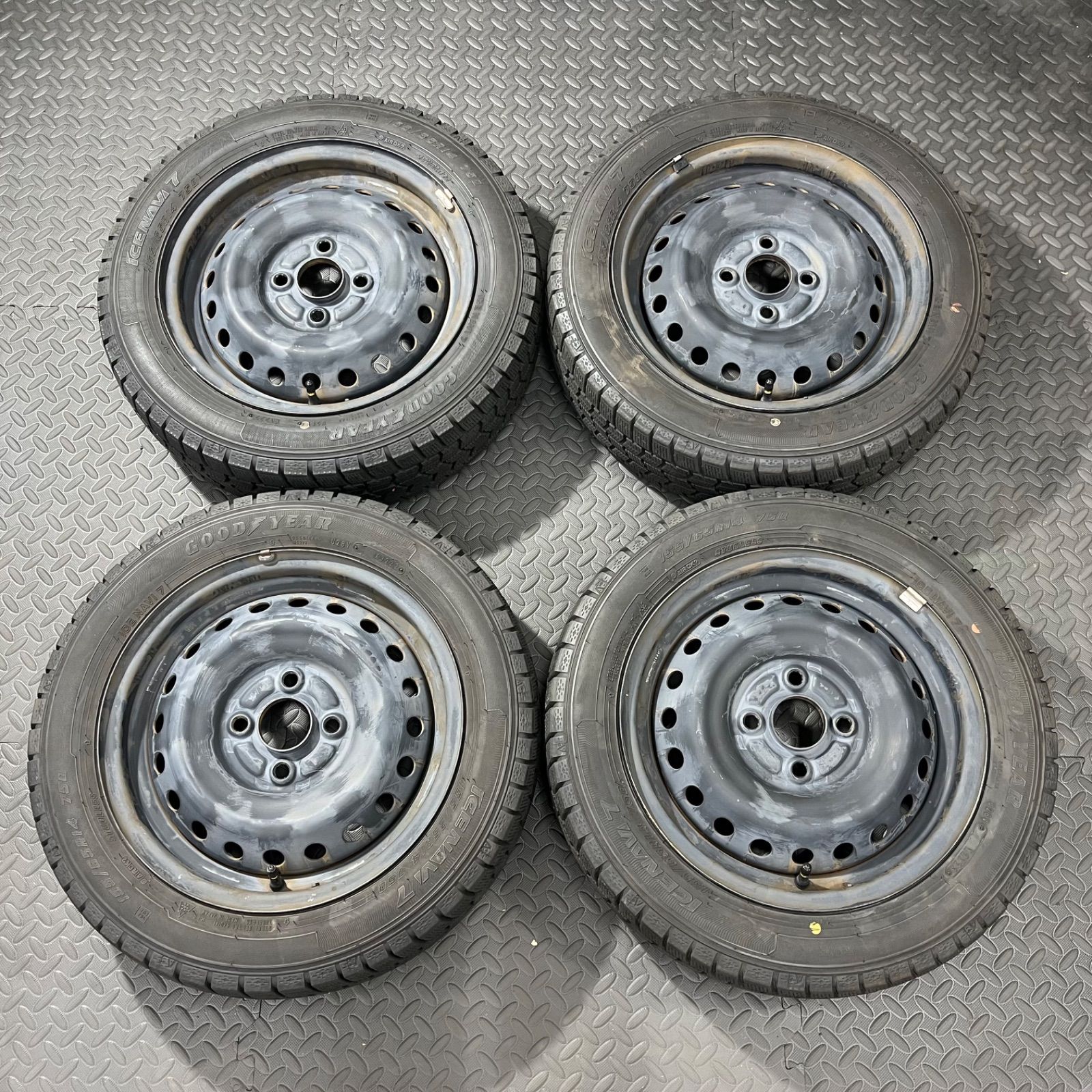 22 23年製 155 65 R 14 グッドイヤー アイスナビ7 ホンダ JF 1 N BOX WGN スタッドレスタイヤ 1284