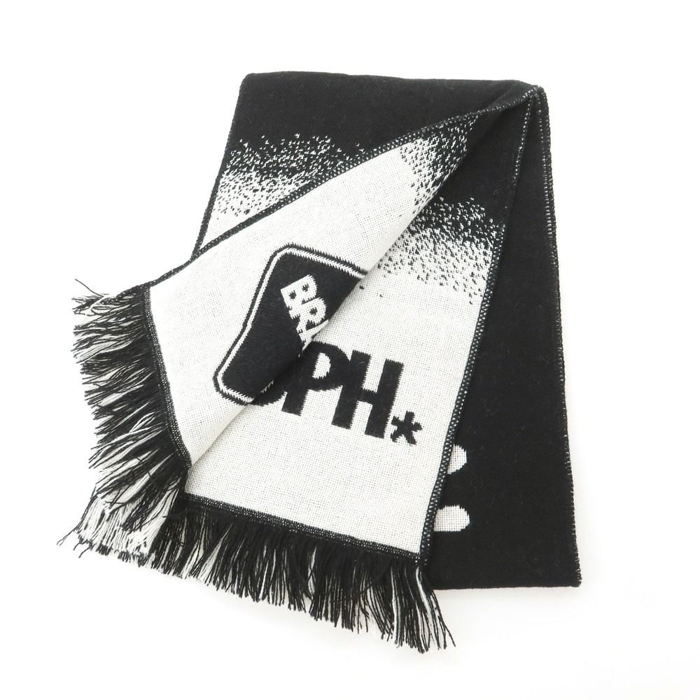 エフシーアールビー F C R B ERIC HAZE 秋冬 SOPH TOKYO 26周年記念 ニット マフラー ブラックxホワイト メンズ
