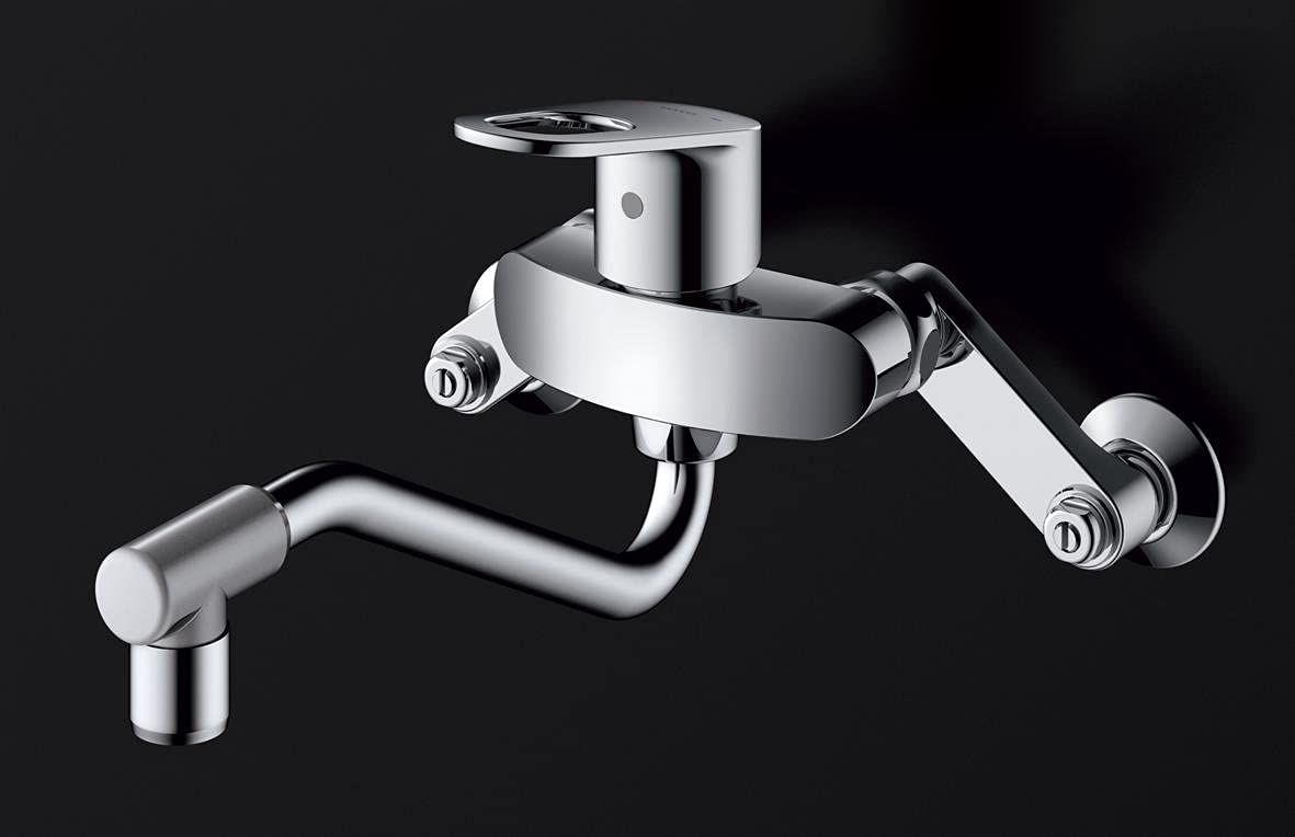 TOTO キッチン用 壁付シングル混合水栓 エコシングル シルバー
