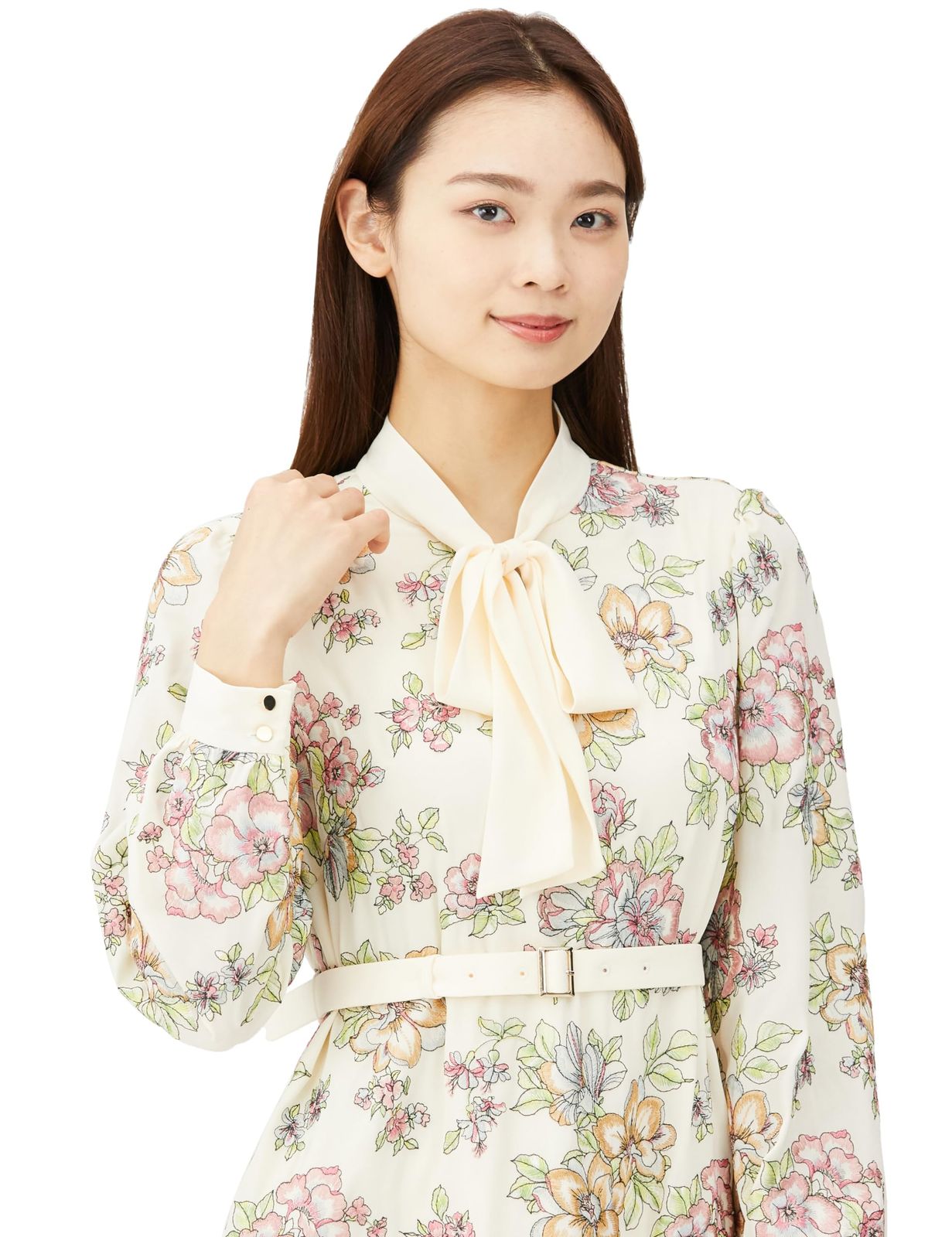 ﾌﾗﾜｰ刺繍ﾎﾞｳﾀｲﾜﾝﾋﾟｰｽ