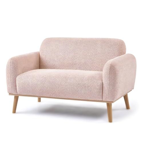 URBAN ソファー 2人掛け ピンク フェミニンな パイル地 モダン オシャレ ソファ 一人暮らし 触り心地が良い リビング カウチ 小さいお部屋にも使える省スペース設計 OS-3077