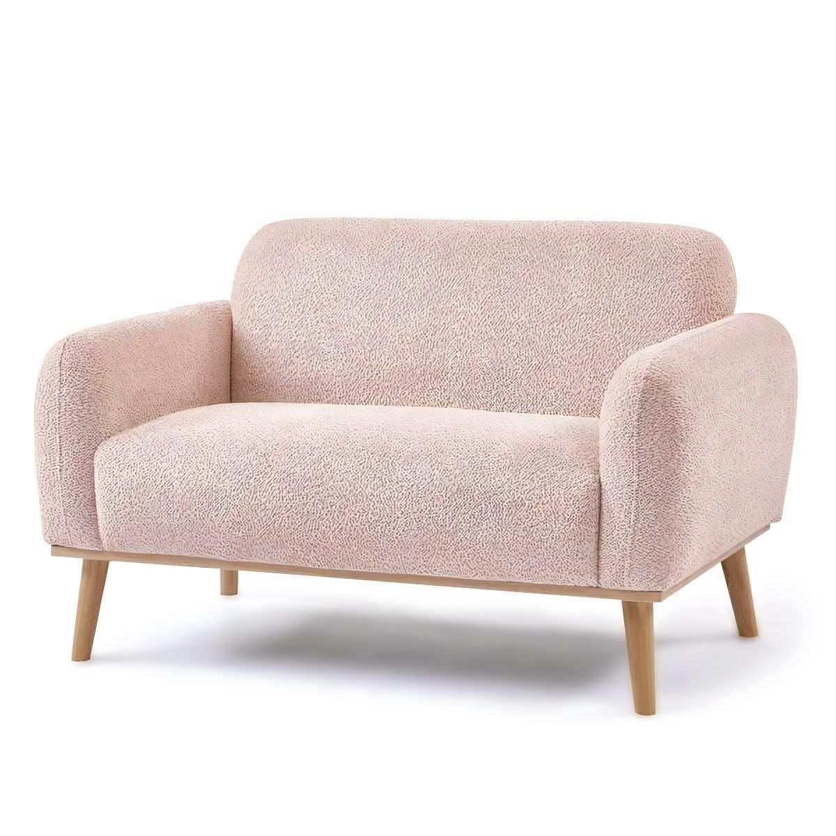 URBAN ソファー 2人掛け ピンク フェミニンな パイル地 モダン オシャレ ソファ 一人暮らし 触り心地が良い リビング カウチ 小さいお部屋にも使える省スペース設計 OS 3077