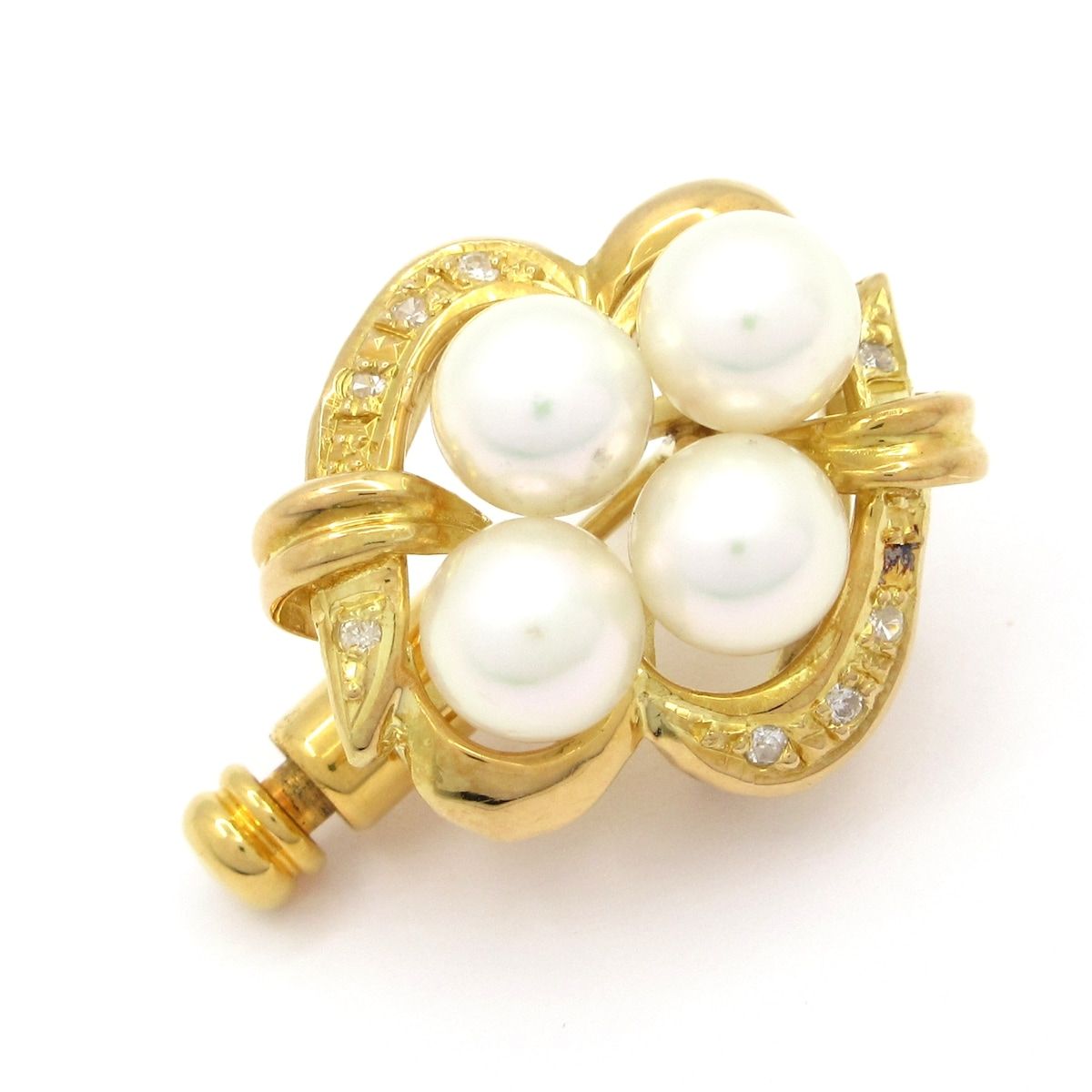 Unbranded ノーブランド ブローチ K 18 YG ダイヤモンド 白 総重量 5 1 g 0 07刻印