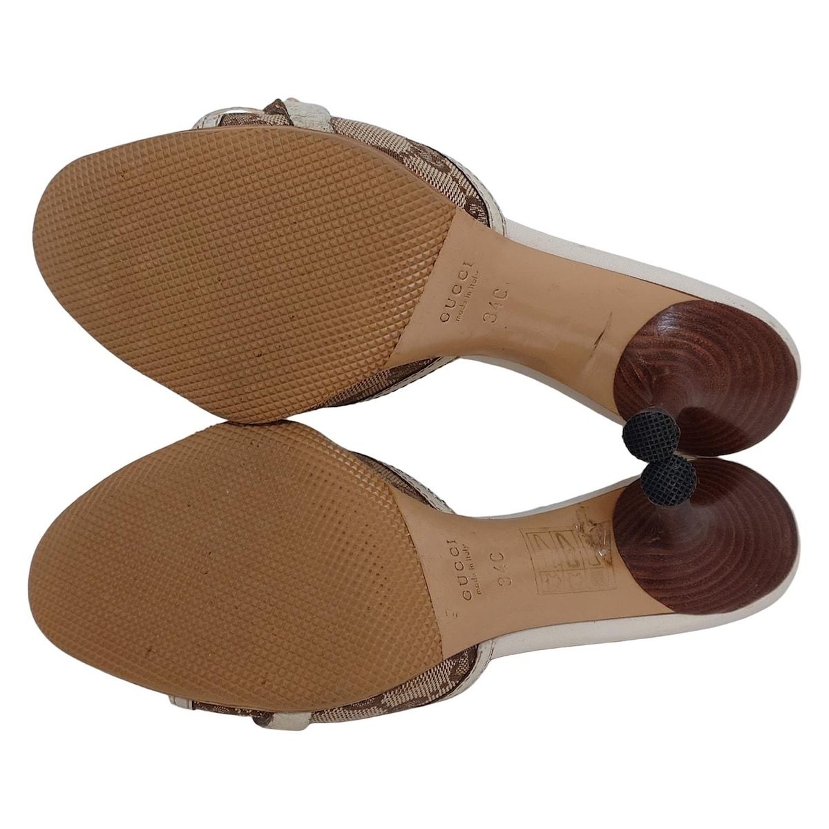 GUCCI(グッチ) ミュール 34 C レディース バンブー,ホースビット,GG柄