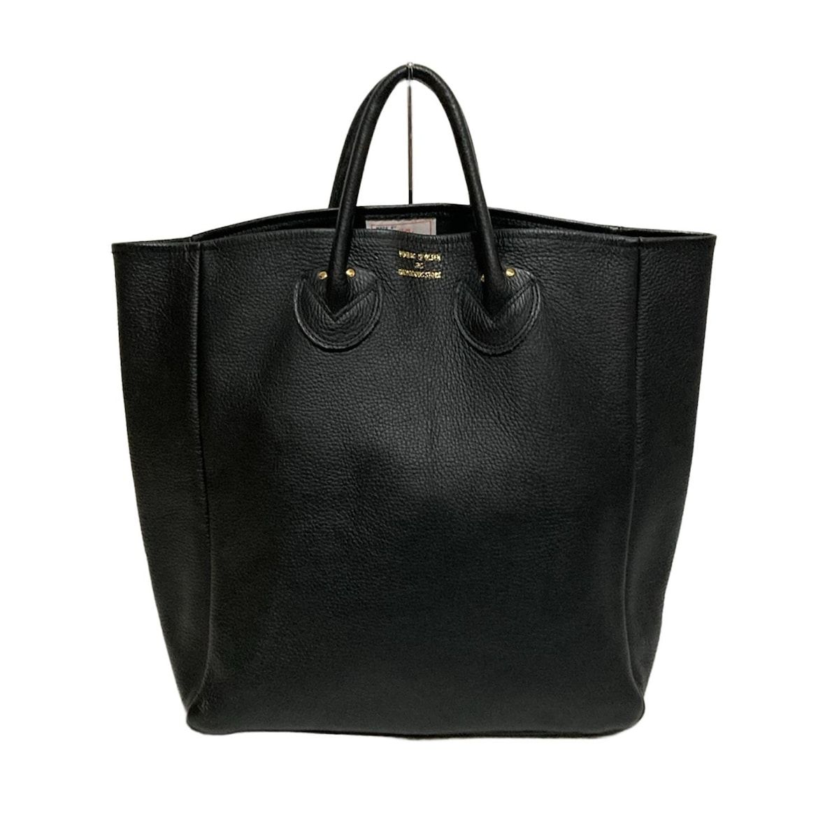 YOUNG OLSEN ヤングアンドオルセン トートバッグ 黒 レザー