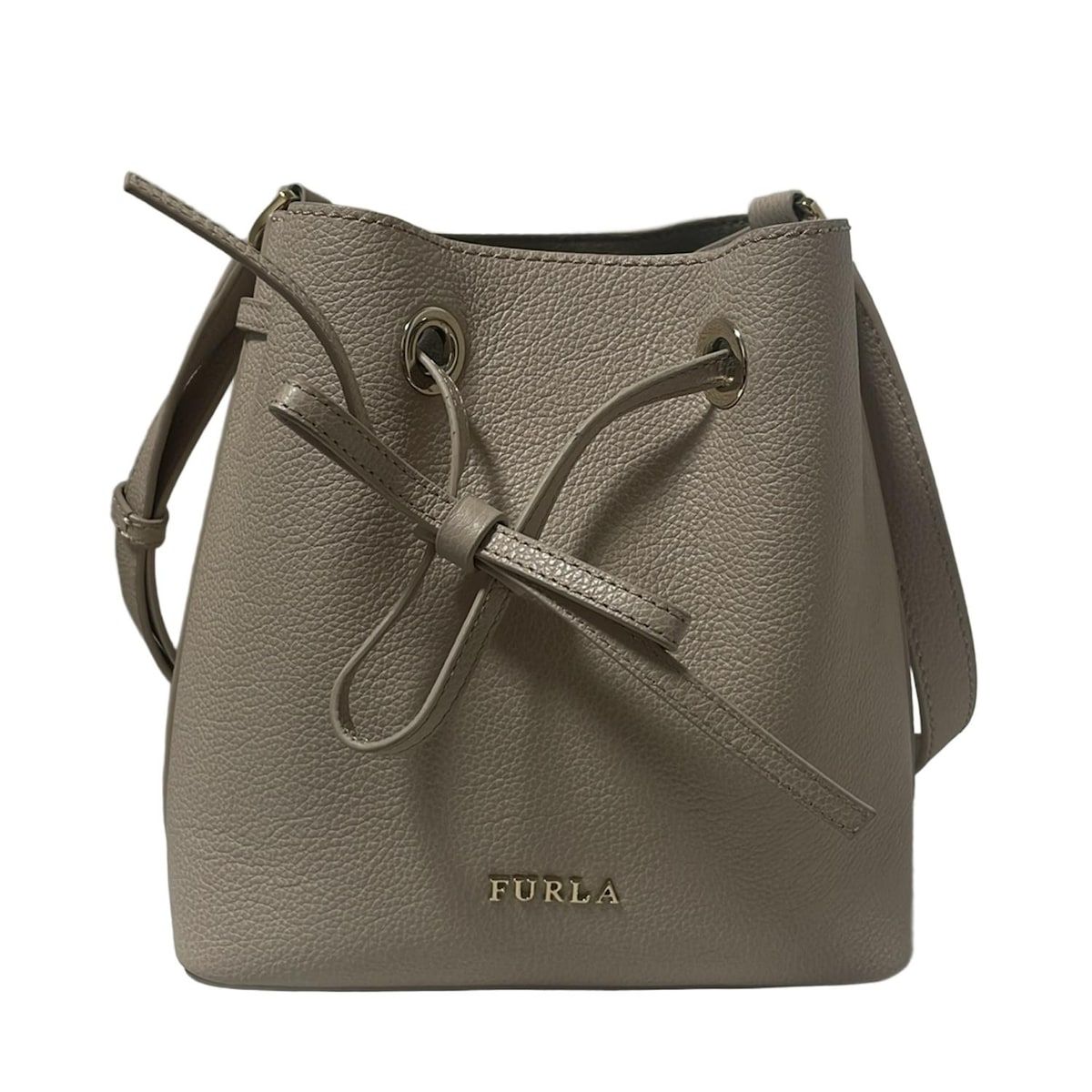 FURLA ベージュ 巾着型ショルダーバッグ FURLA(フルラ) ショルダーバッグ コスタンザ ベージュ 巾着型 レザー