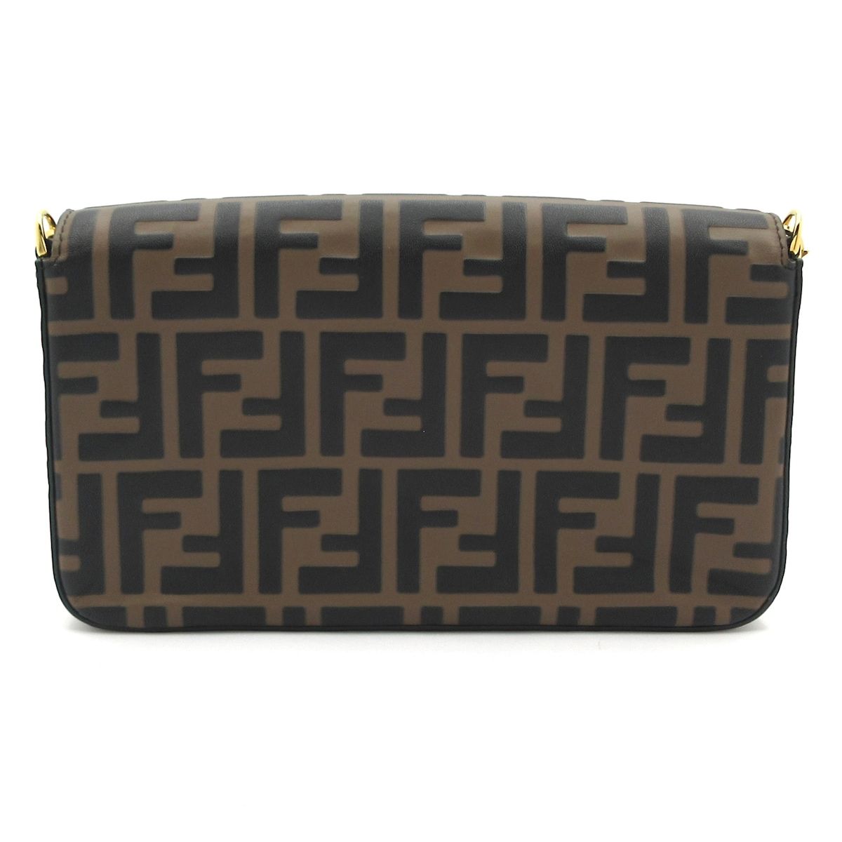 FENDI フェンディ 財布 エフイズフェンディ 8 BS 032 ブラウン 黒 チェーンウォレット レザー