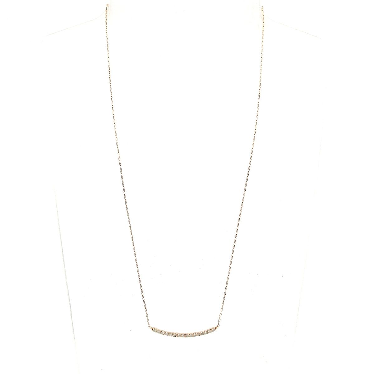 Unbranded ノーブランド ネックレス K 10 PG ダイヤモンド 総重量 1 2 g 0 20刻印