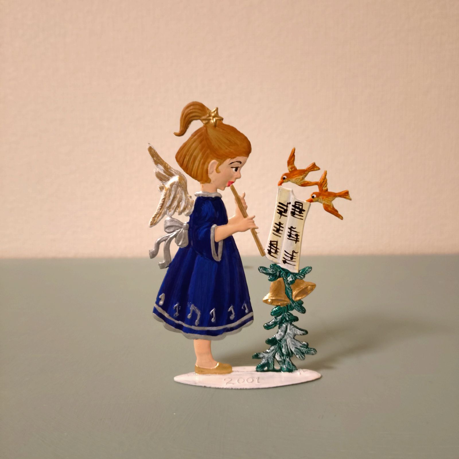 フルートの天使 錫製 スタンド クリスマス飾り ドイツ雑貨 ディスプレイ エンジェル