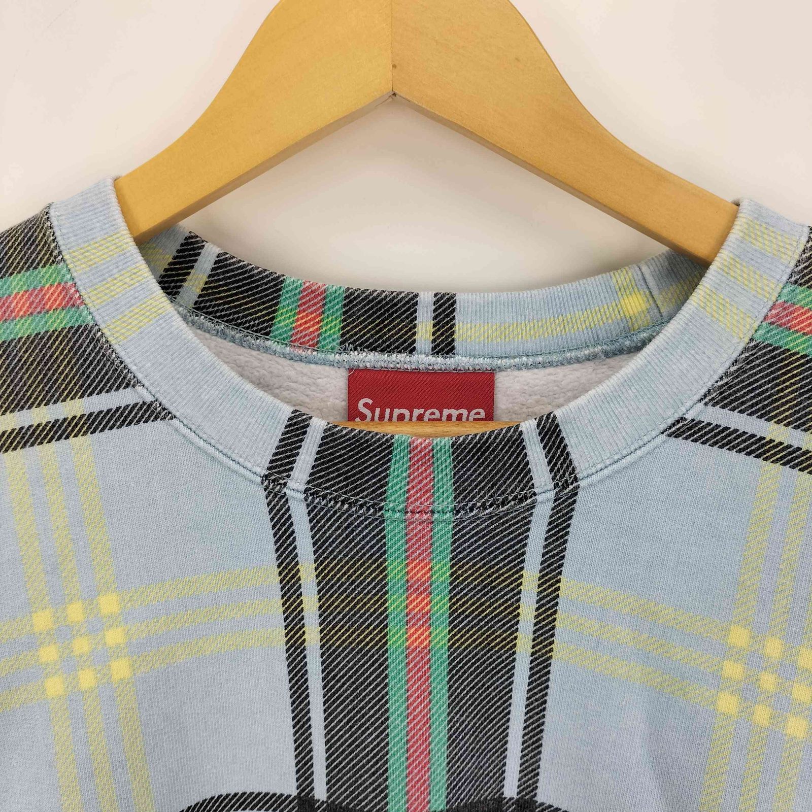 スウェット Supreme 21SS Plaid Crewneck Light Blue L シュプリーム Supreme 21SS Plaid Crewneck Light Blue メンズ import
