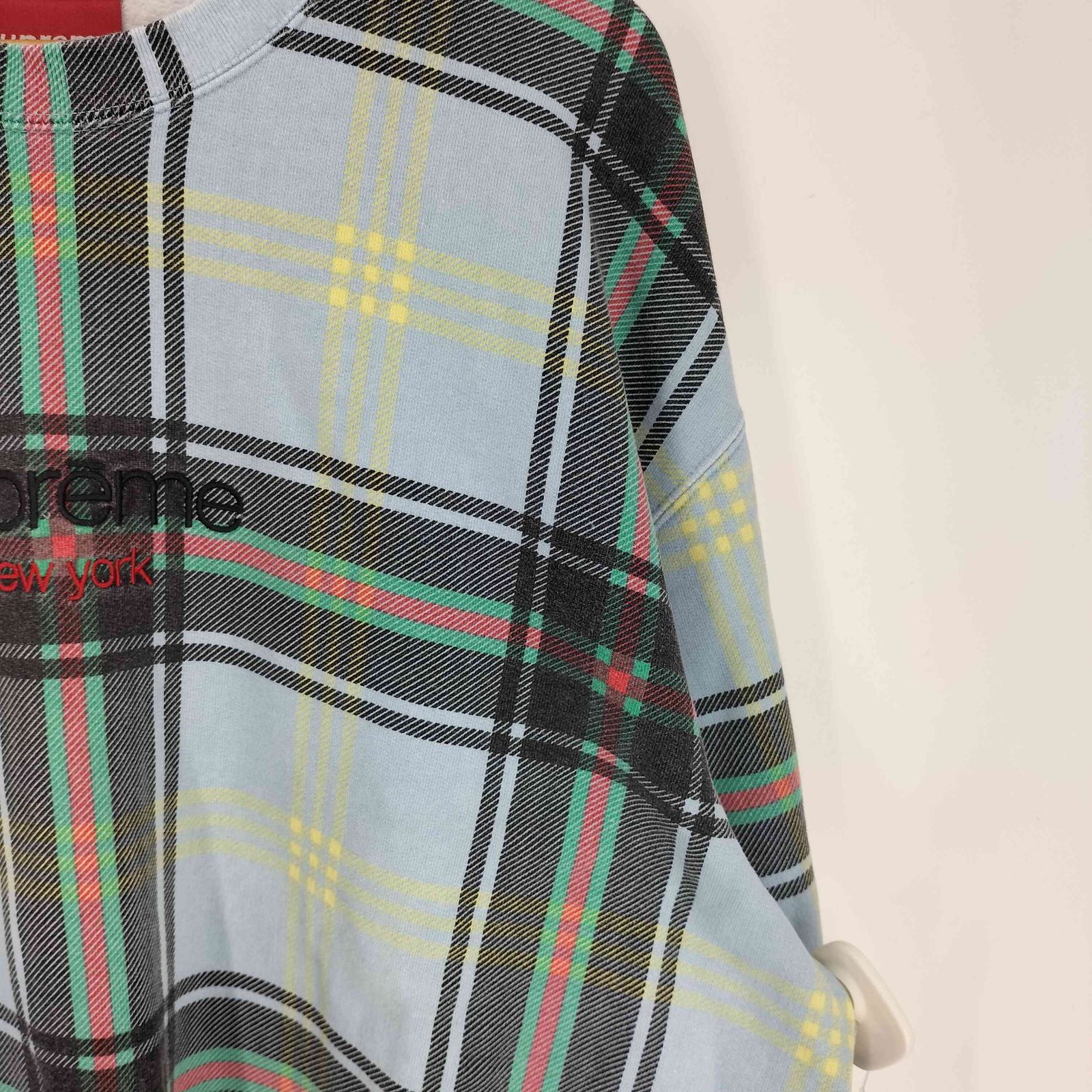 シュプリーム Supreme 21SS Plaid Crewneck Light Blue メンズ import