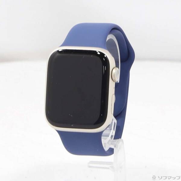 〔中古品〕 Apple Watch Series 7 GPS 45mm スターライトアルミニウムケース デニムスポーツバンド【269】