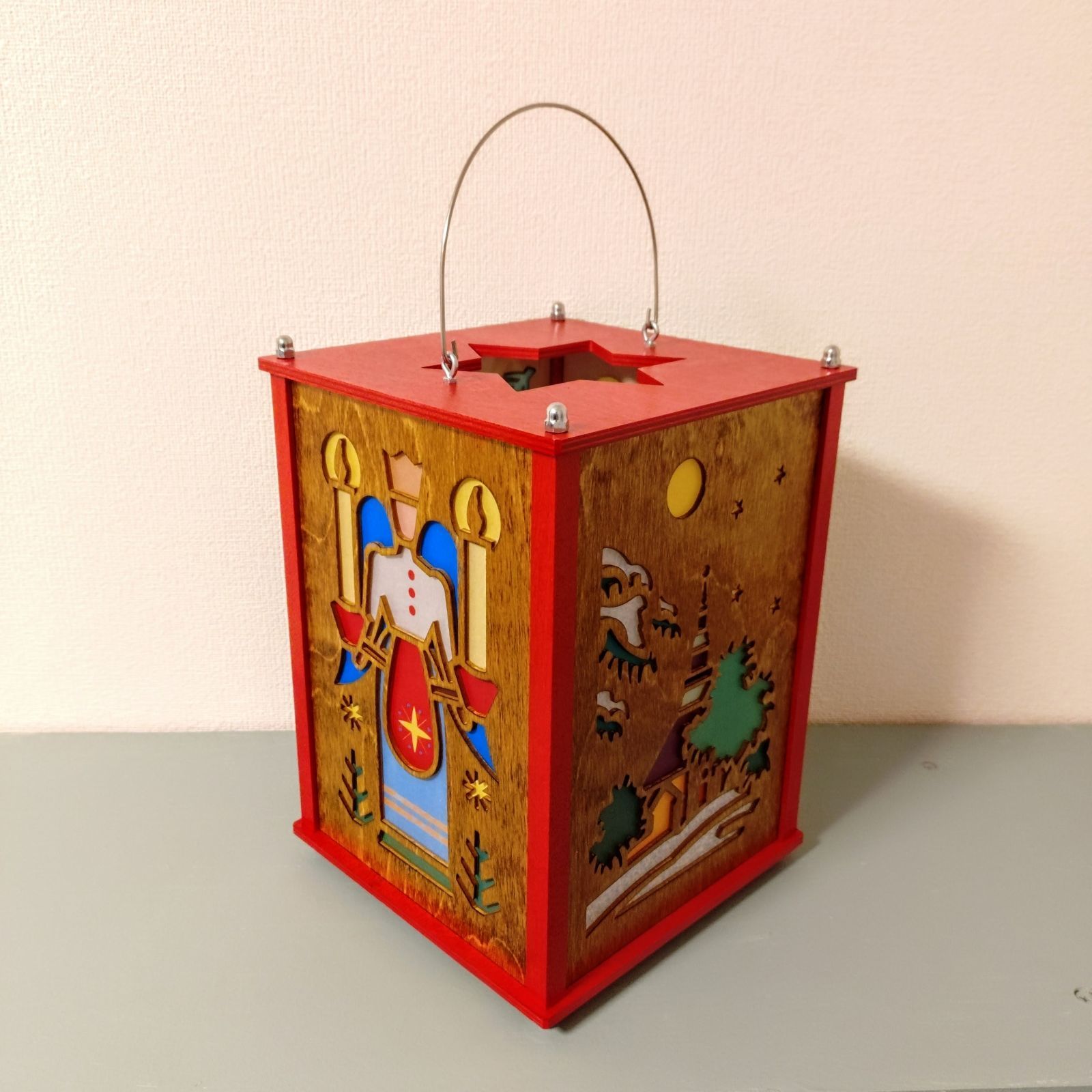  ザイフェンの伝統的なデザインのランタン ドイツ クリスマス飾り ドイツ雑貨 ミニ観葉植物 置物 インテリア小物