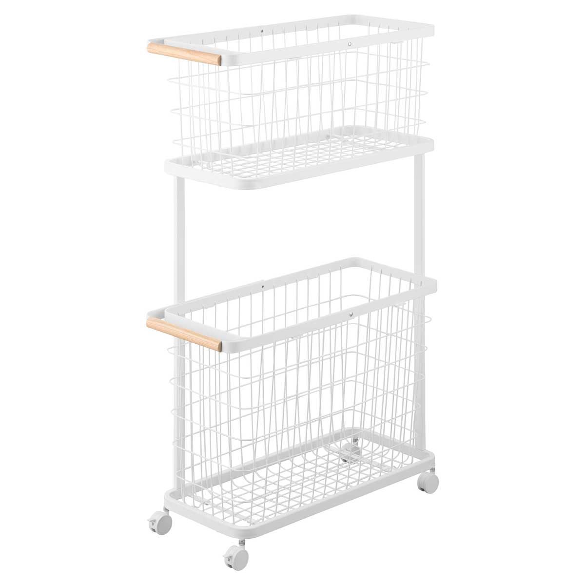 ランドリーバスケット 山崎実業 tosca トスカ ランドリーワゴン バスケット スリム 10379 ホワイト SPORTUS