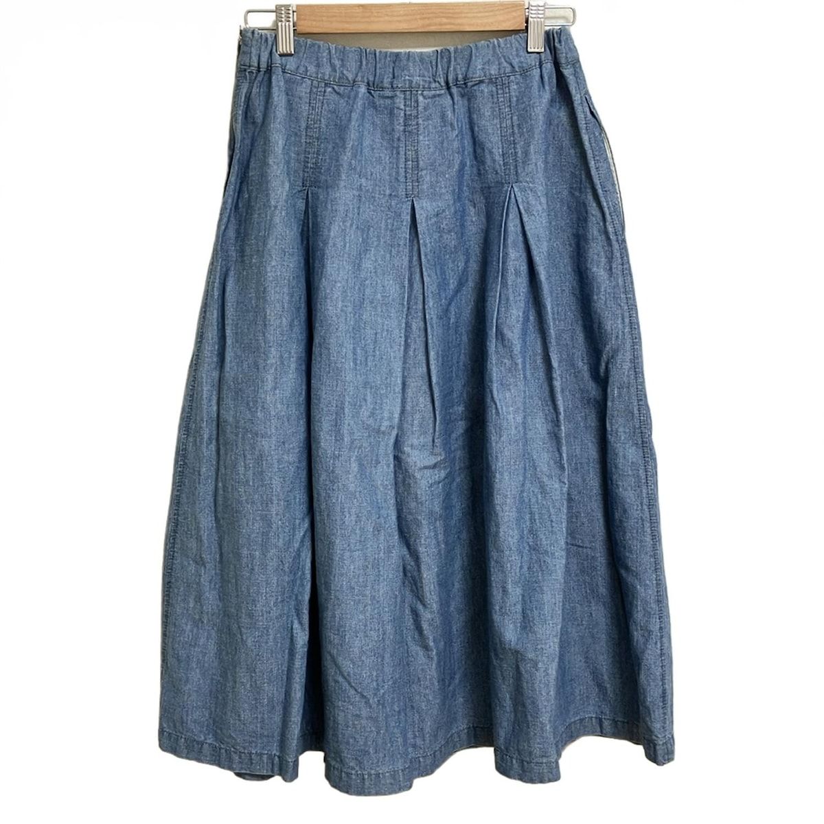 Plantation プランテーション ロングスカート サイズM レディース ライトブルー ウエストゴム
